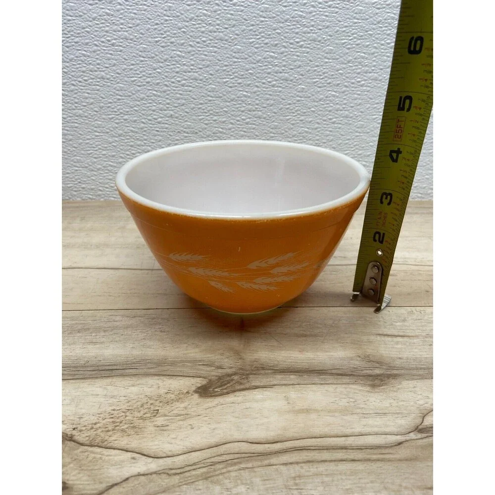 Vtg Pyrex Autumn Harvest Weat Mixing Bowl # 401 750ml Made In USA